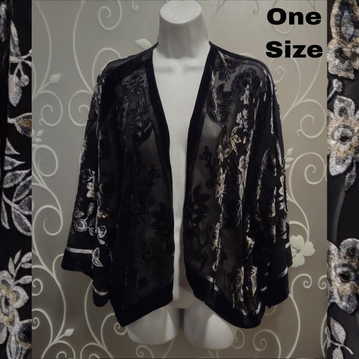 WOMENS PLUS SIZE ONE SIZE SHEER FORMAL CARDIGAN