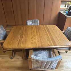 Dining/gaming Table With Rolling Chairs