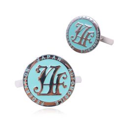 Brand New Universal Japan Automobile Federation JAF METAL Teal Emblem Badge Cars Front Grille