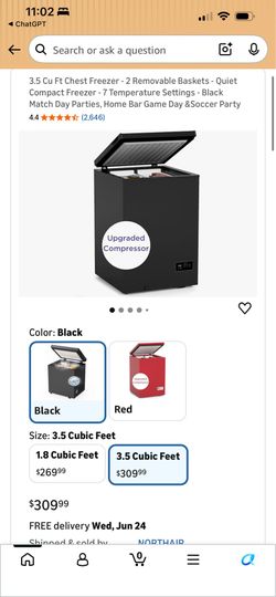 🔥 NEW OPEN BOX 3.5 CU FT CHEST FREEZER - BLACK 🔥