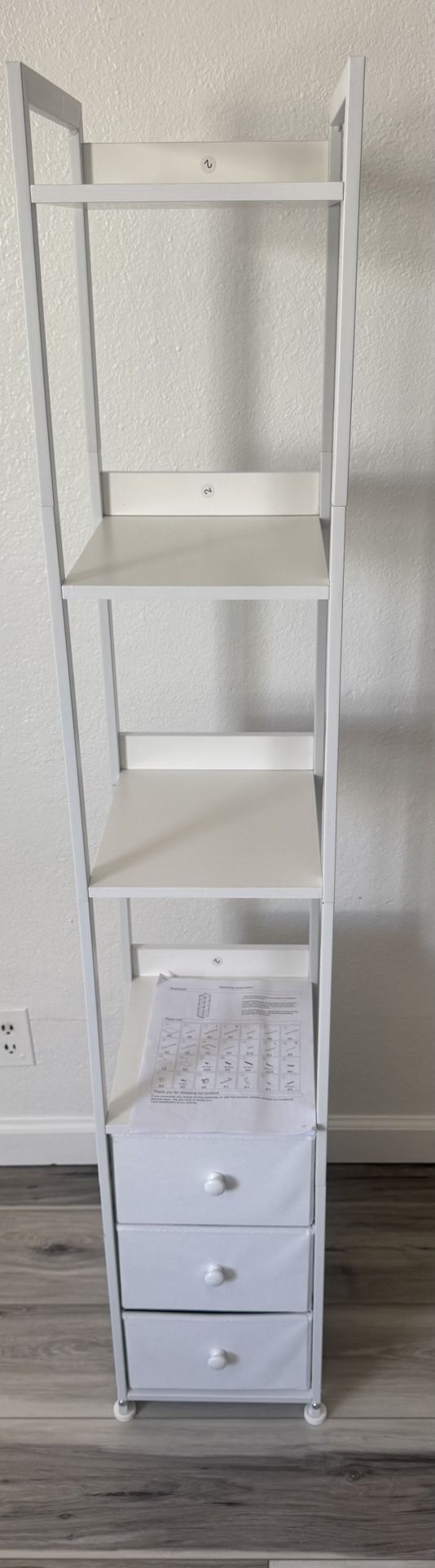 Skinny Bookshelf For Narrow Spaces White 