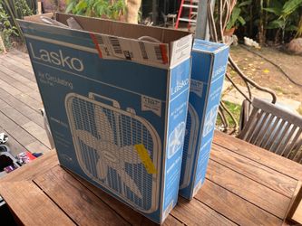 Lasko weather shield 20" box fans with a couple air filters