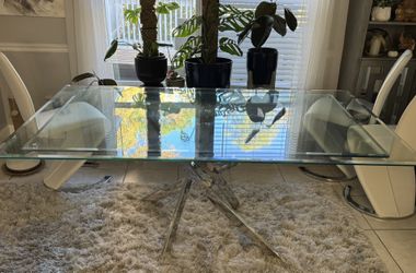 6ftx4ft beveled glass table top