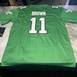 NWT Youth Large Philadelphia Eagles A.J. Brown Throwback Kelly Green Jersey.