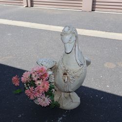 Antique Duck Flower Holder Statue