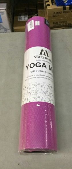 Matymats Yoga Mat, Workout Exercise Mat - 6mm Thick Non Slip Fitness Mat with Carrying Strap 72"x24", Plum *NEW*