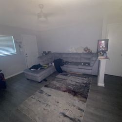 6 Seater Couch, Rug , & Pillows