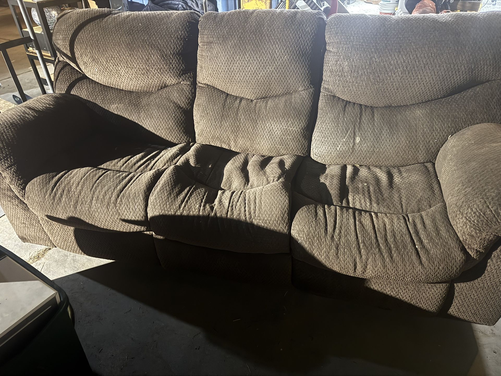 Brown Comfortable Couch & Recliner