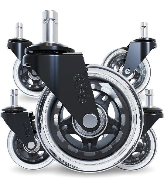 Office Chair Caster Wheels Rollerblade Style (Set of 5)