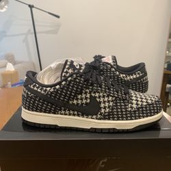 Size 13w Harris Tweed Dunk Low “Black Phantom”