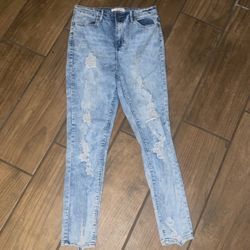 Almost famous distressed stretchy high waist jeans