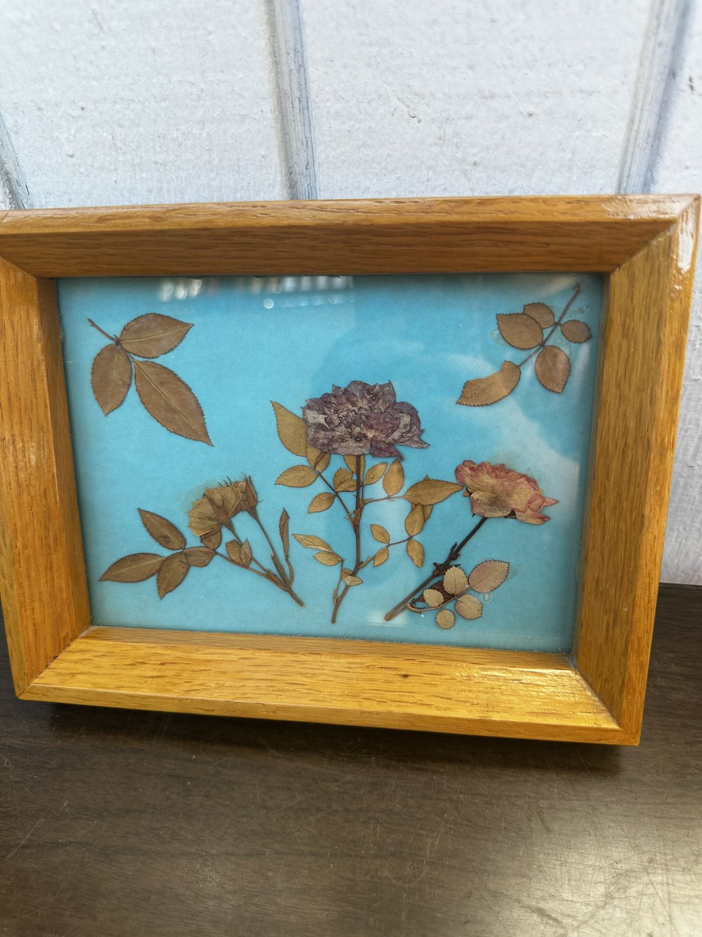Folk Art Dried Flowers Wall Art Frame Decor