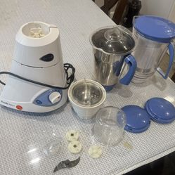 Preethi Blue Leaf Platinum 3-Jar Mixer Grinder, 550-Watt, Stainless Steel