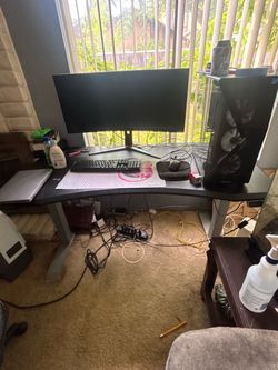 Stand up desk new gaming computer and monitor