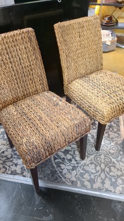 2 Rattan Braided Chairs