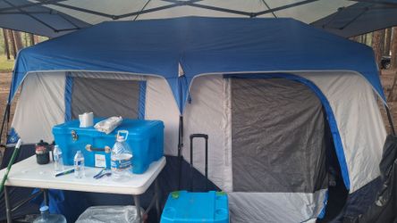 Casa de camping grade con luz