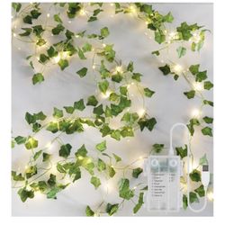Brand New Ivy Vines with Fairy Lights,Leaf String Lights Battery/USB Operated,23FT 73LED Fake