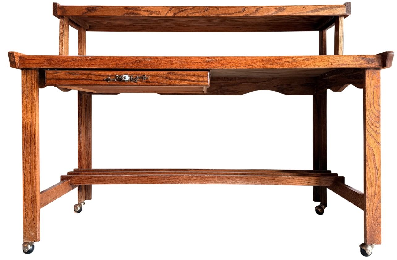 Vintage Wooden Desk With Single Drawer