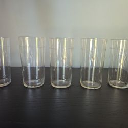 Five Vintage Drinking Glasses
