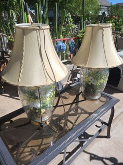 2 lamps flowers and birds $60