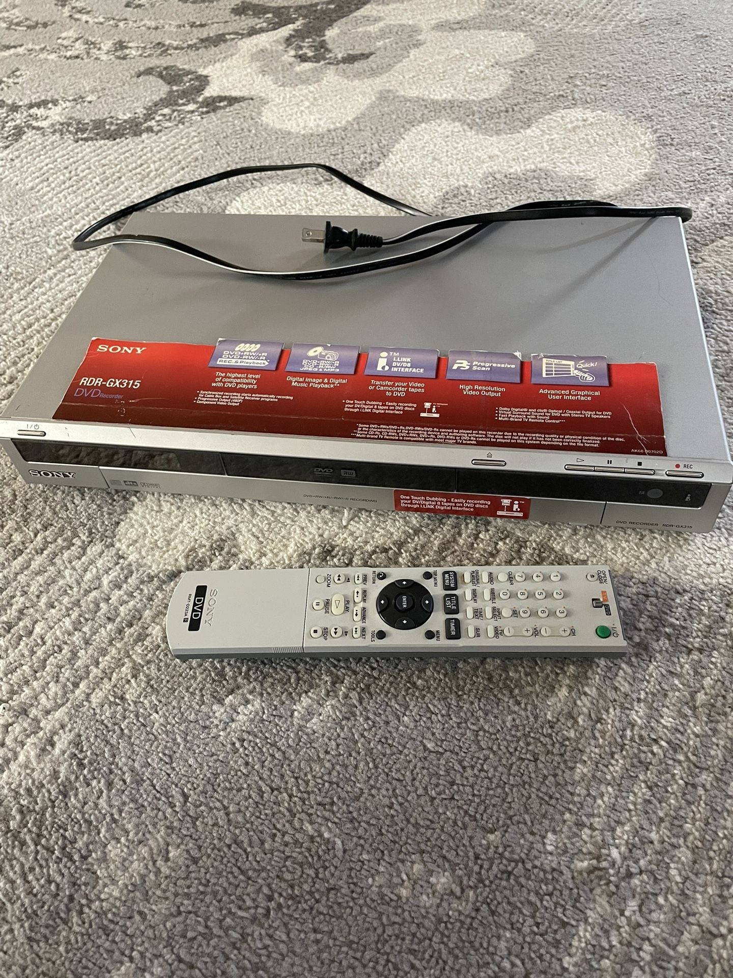 Sony RDR-GX315 DVD Recorder
