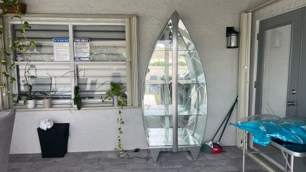 Unique Nautical Glass Display Cabinet – Mirrored Curio Cabinet