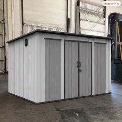 New 6’x11’ Outdoor Resin Shed with Base Plastic Storage Shed