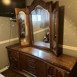 Mirror  And Storage Cabinets Set All Together 