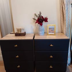 Two Nightstands 3 drawers SET