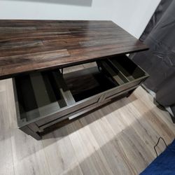 Lift Top Coffee Table with Storage - Rustic Brown!