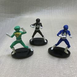 Nice Lot of 3 Power Rangers PVC Action Figure Cake Topper