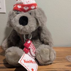 Vintage Target Kris Mutt Plush Stuffed Animal 16”Christmas Dog Knit Hat Mittens With tags