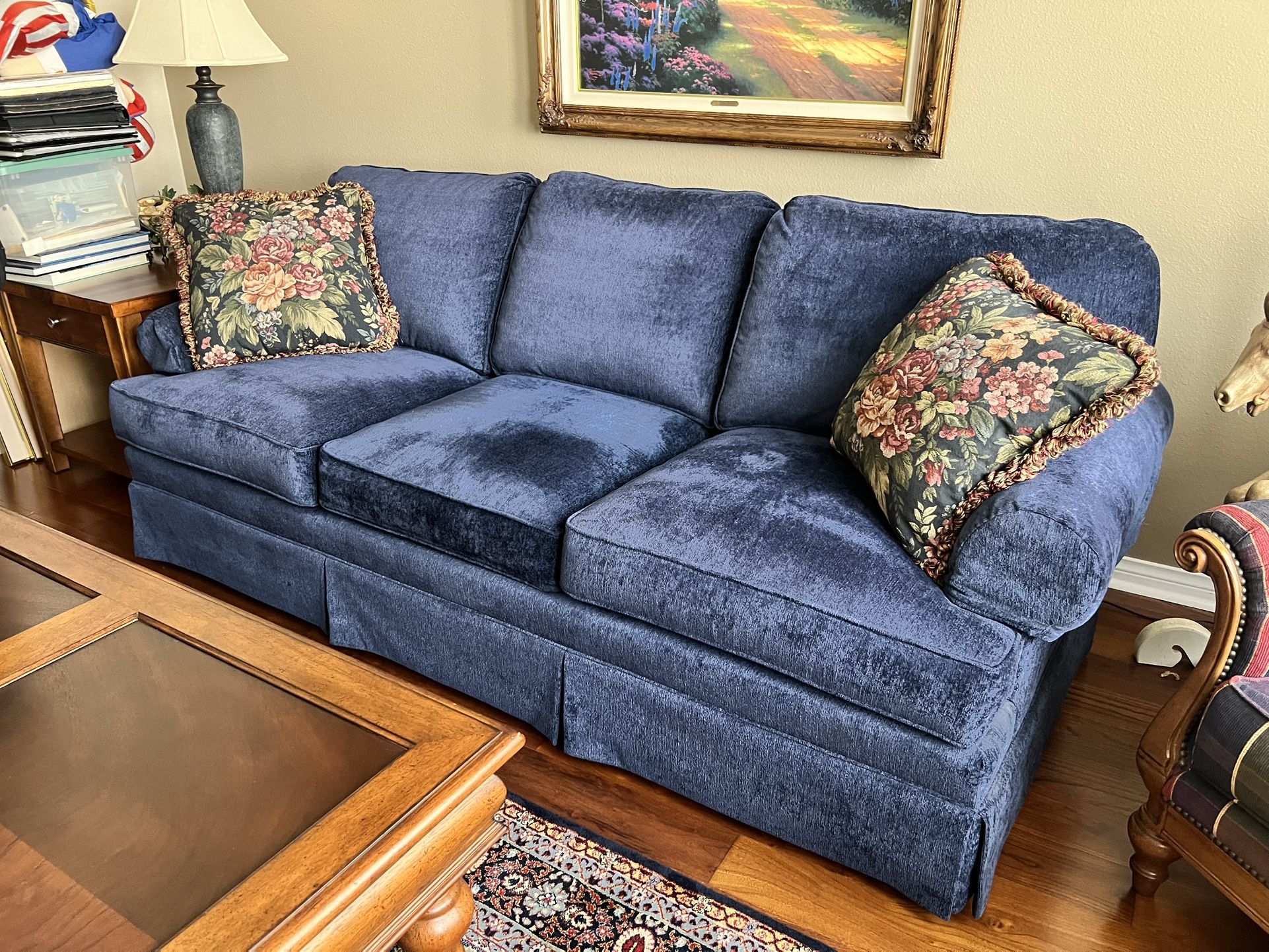 Blue Three Seater Couch