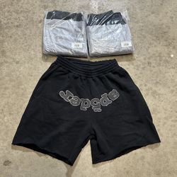 Sp5der shorts black rhinestone