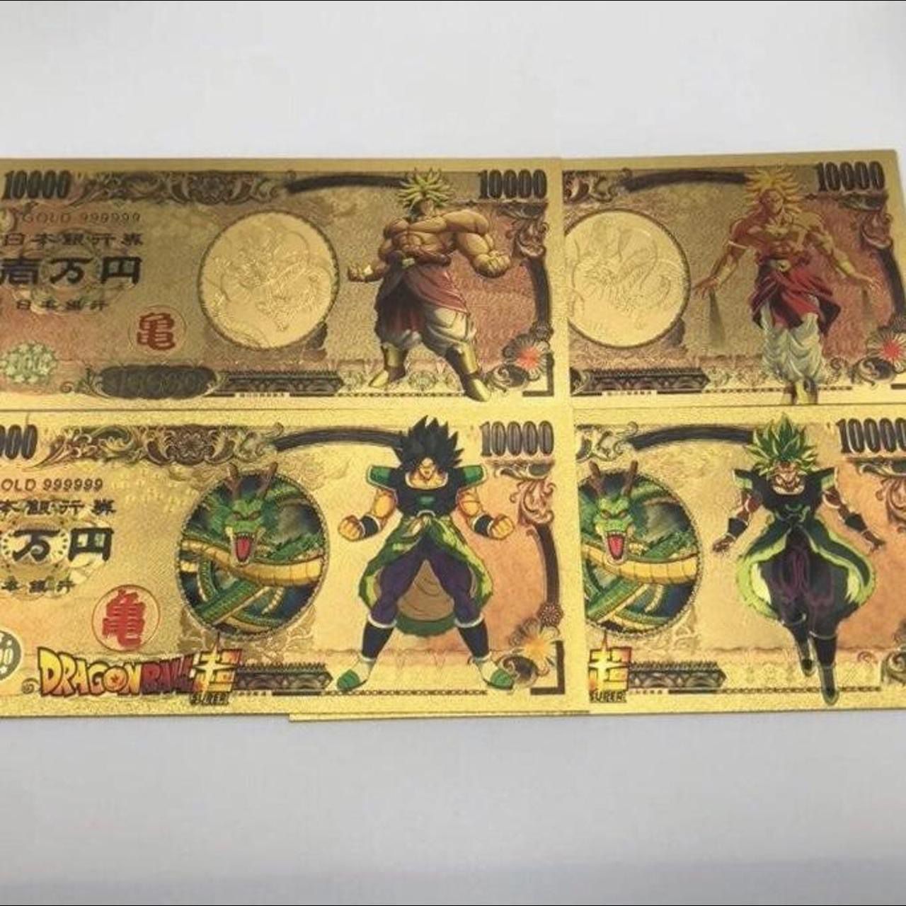 24k Gold Plated Broly (Dragon Ball Z) Banknote Set