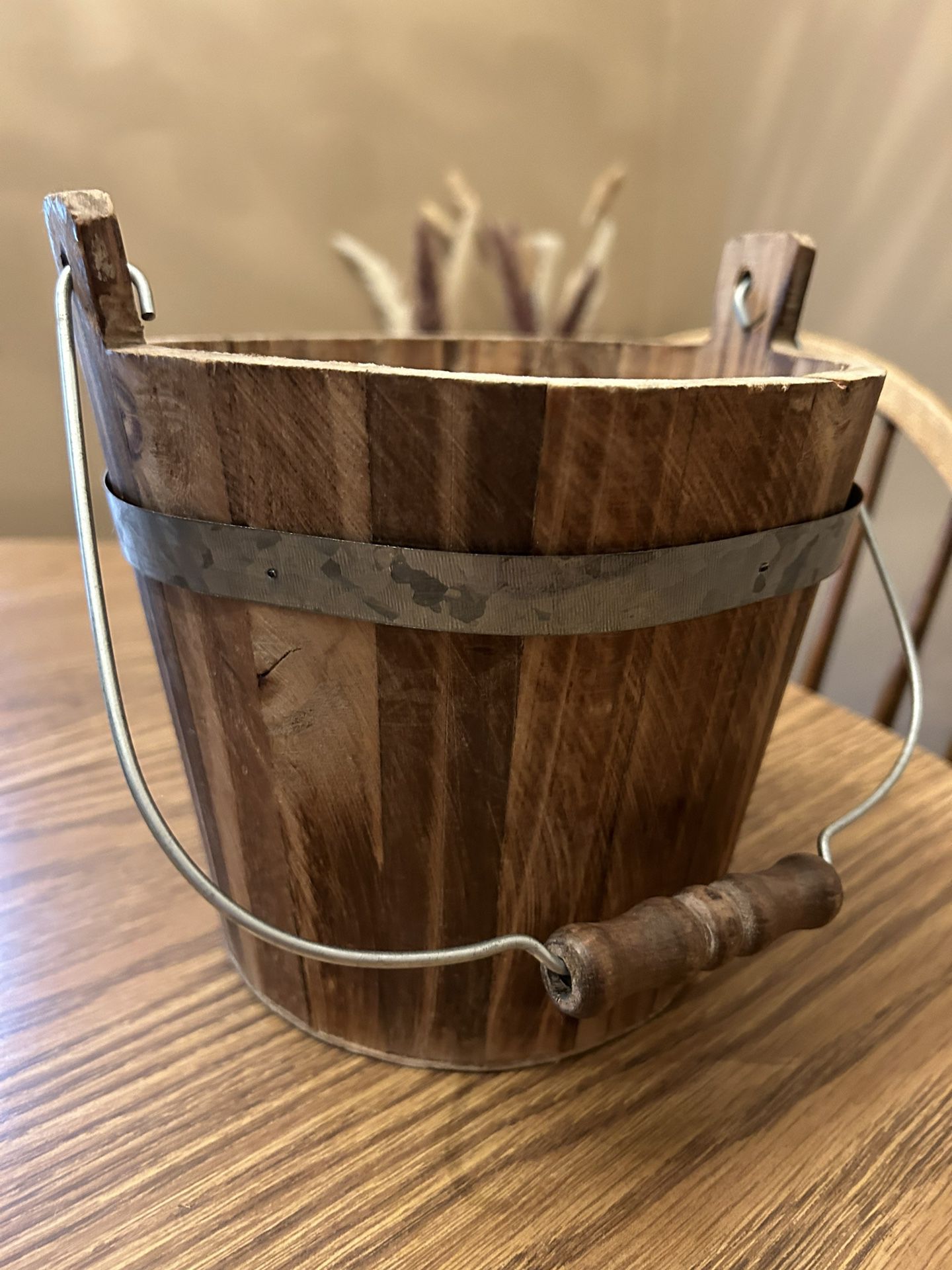 Wood Bucket With Handle