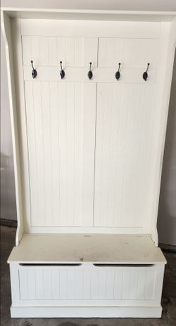 3-In-1 Entryway Bench with Coat Rack, Hall Tree, Bench, Shoe Storage, 5