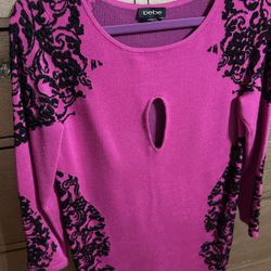 Bebé  Magenta And Black Dress Xl 