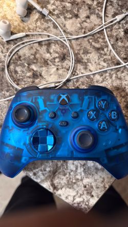 Blue See Through Xbox Controller