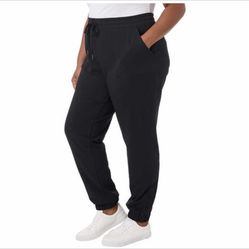 32 Degrees Ladies' Twill Jogger, Black (size : XXL)