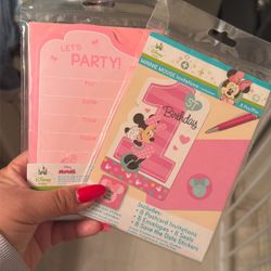 Minnie First Birthday Invitations 