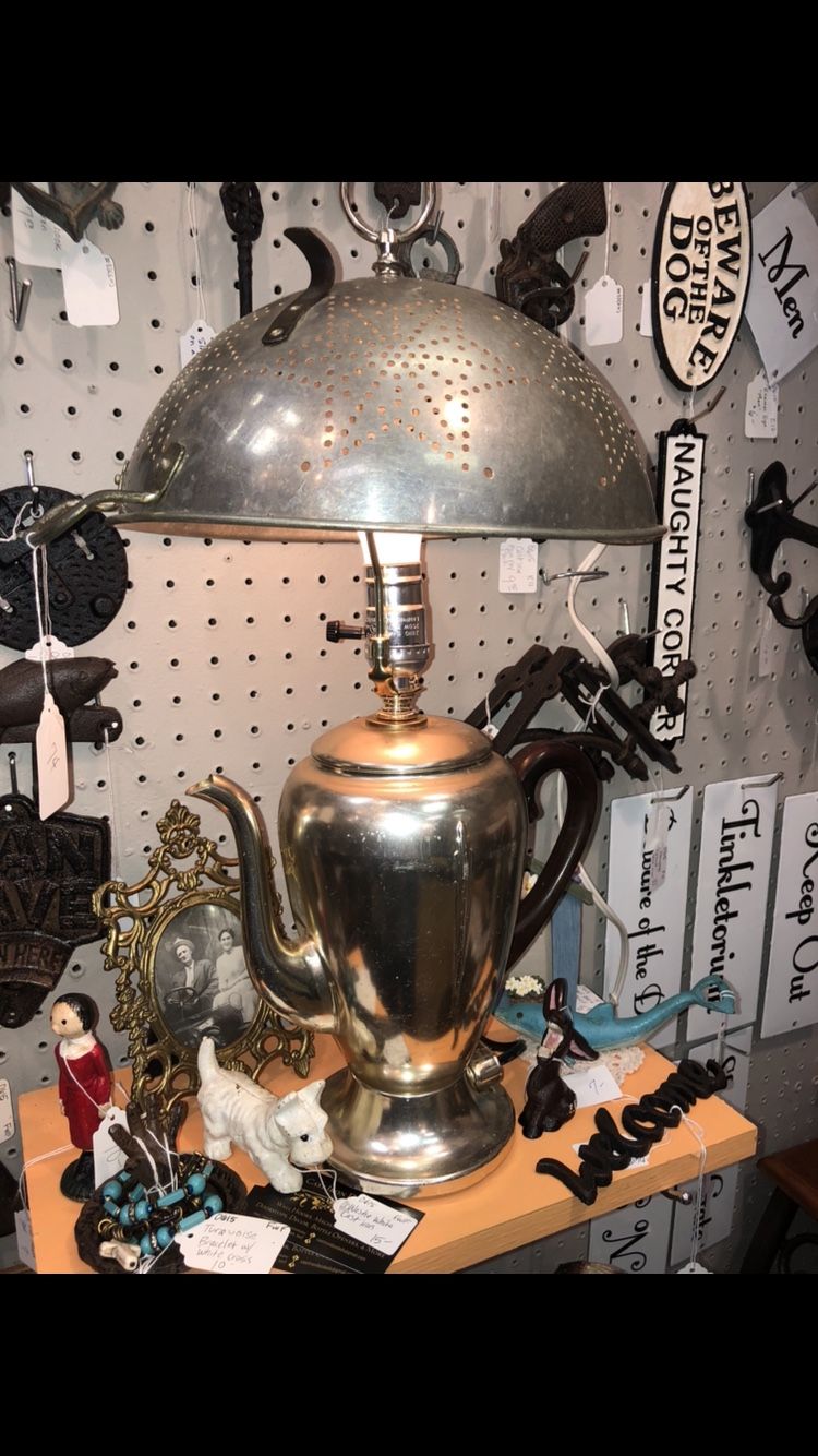 Farmhouse Style Vintage Colander/Percolator Lamp