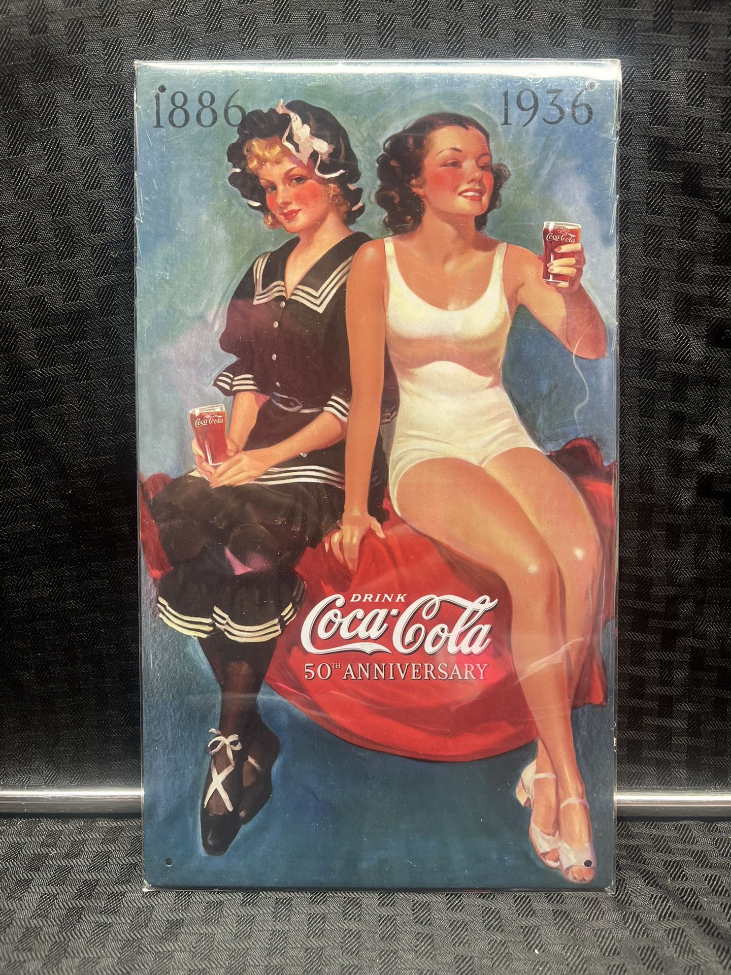 Coca-Cola 50th Anniversary 1(contact info removed) Metal Sign
