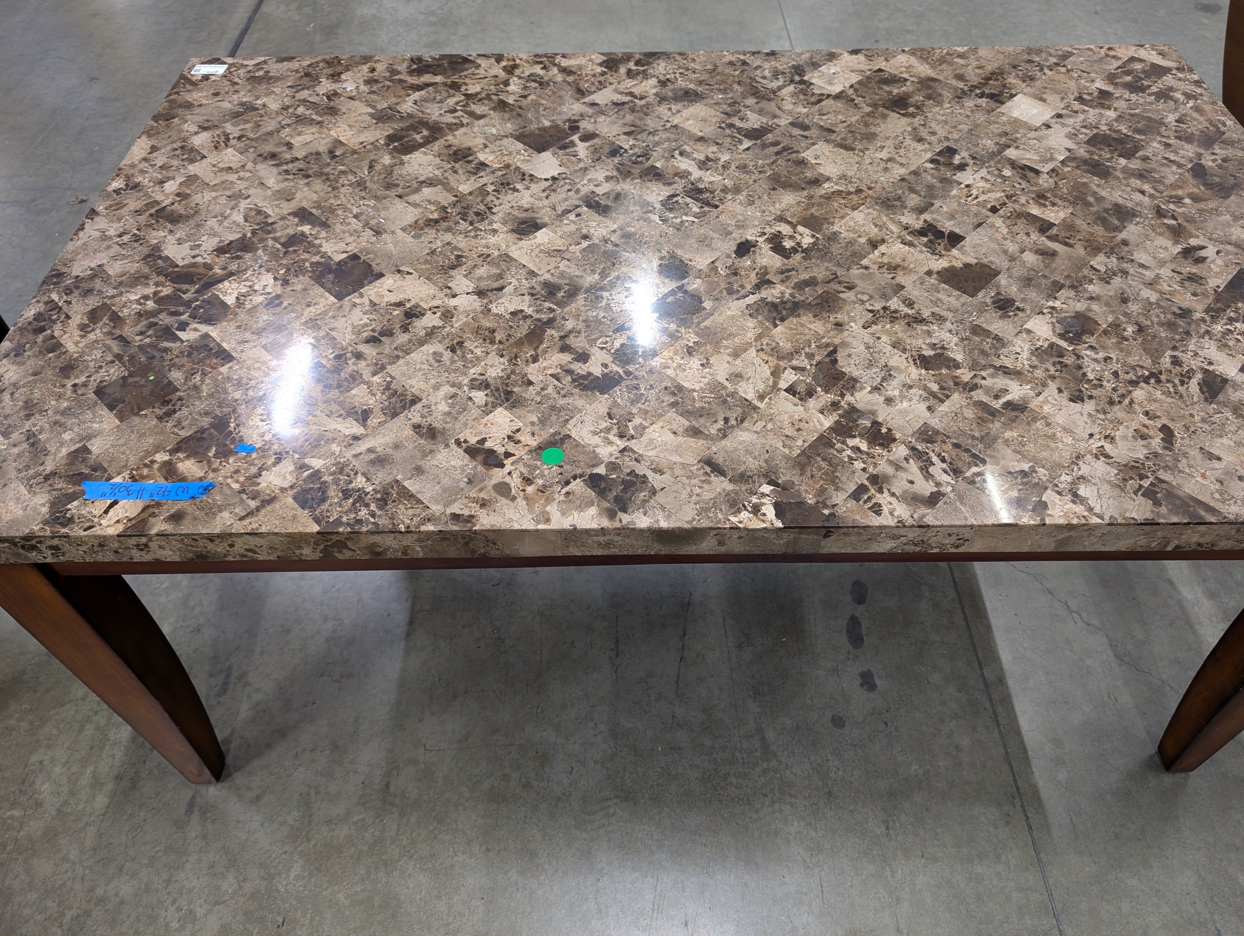Warehouse Sale: Rectangular Dining Table with Granite-Look Top