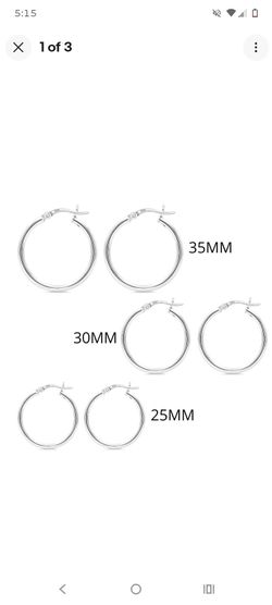 Sterling silver hoop earrings 925