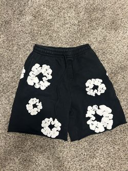 Black Denim Tear Shorts