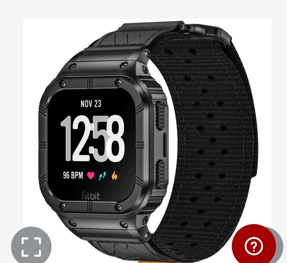 MioHHR Band Compatible With Fitbit Versa 4 3 2 1 /Fitbit Versa Lite/Fitbit Sense/Sense 2 Bands With Stainless Steel Case, Breathable Nylon Sport Adjus