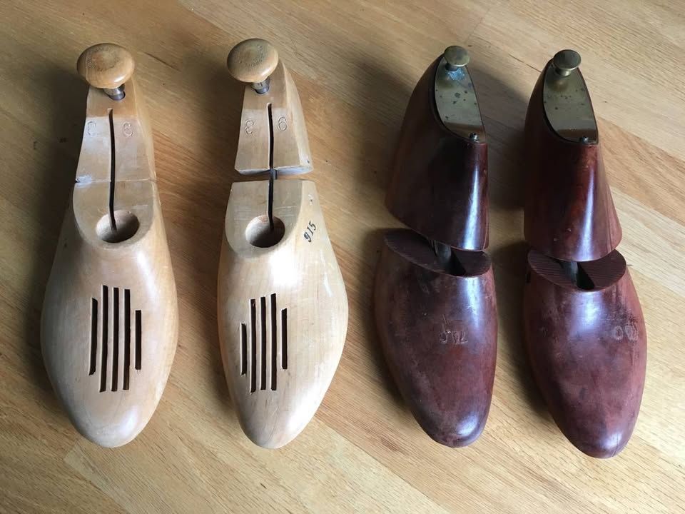 Lot of 2 Vintage Wood Adjustable Shoe Forms