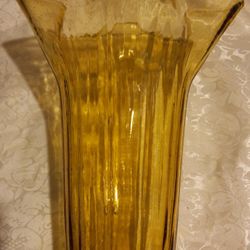Amber GLASS Handkerchief Vase