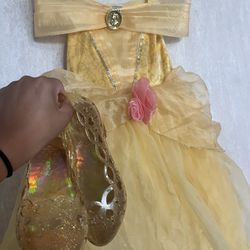 Disney Princess Belle Costume For Kids With Dress Up Heels + Unicorn Dress